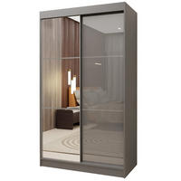 SCHWEBETÜRENSCHRANK VITALE 120/216/61 cm 2-türig mit Spiegel Grau - Grau, Holzwerkstoff (120/216/61cm) - MASSENO