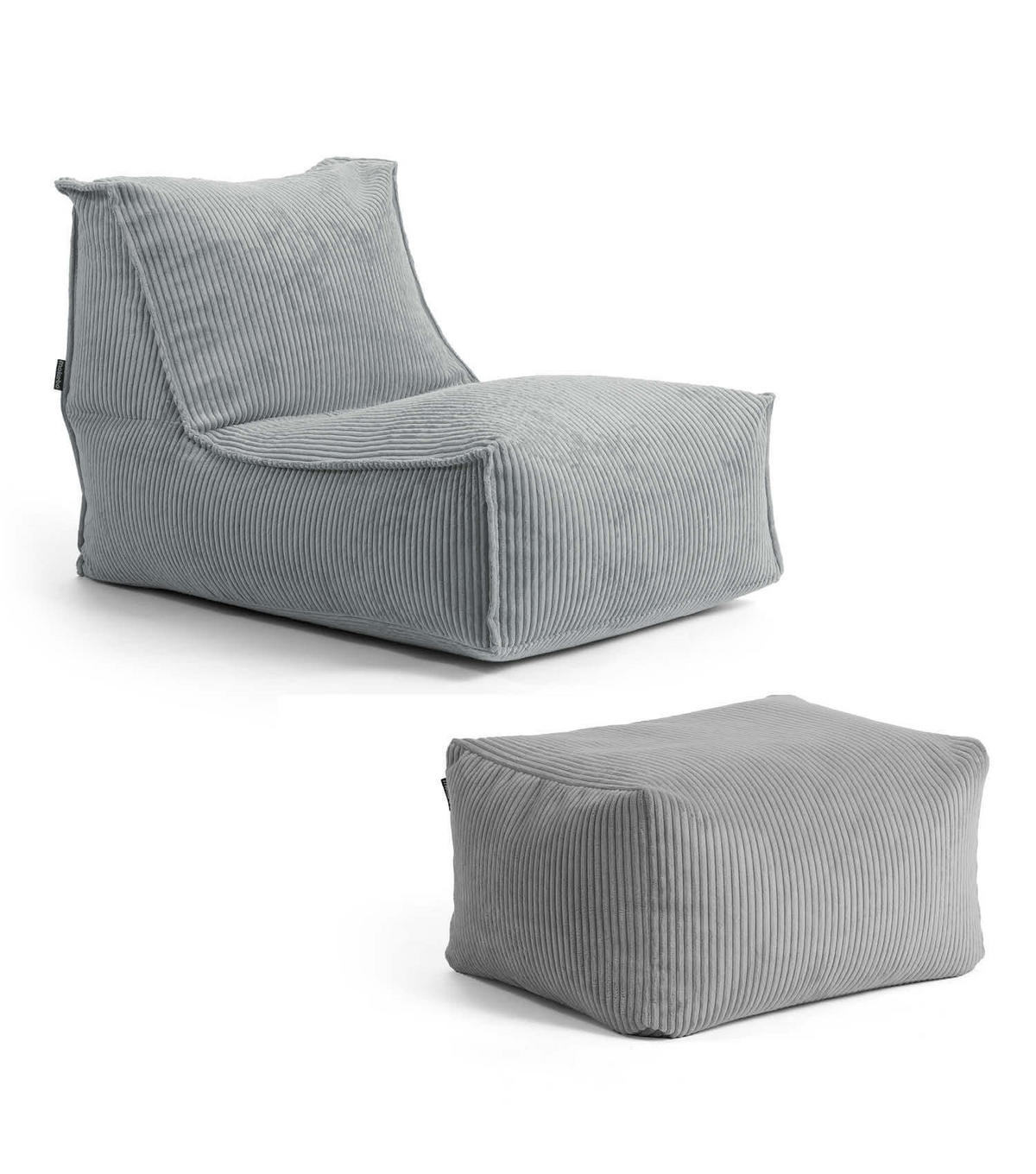 SITZSACK mit Hocker Der Gelassene - Grau, Textil (65/65/155cm) - Mokebo
