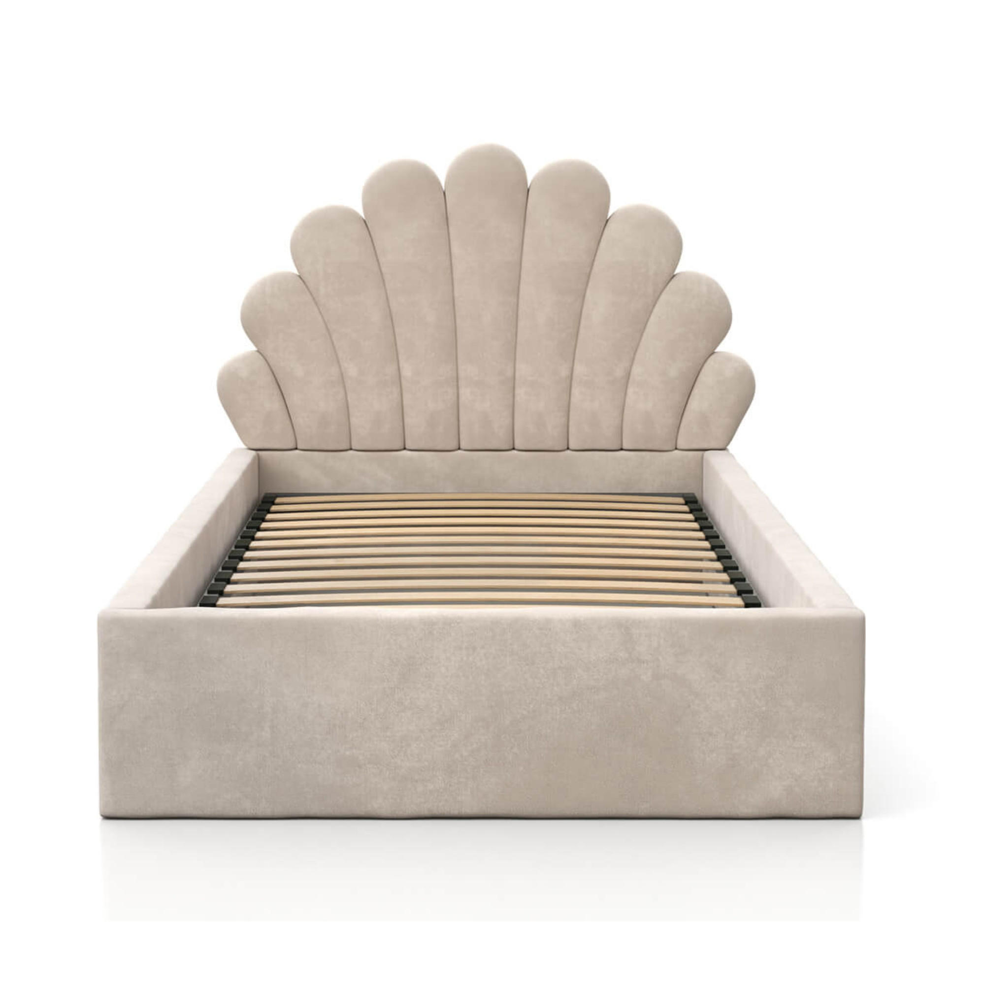 KINDERBETT 90x200 cm mit Stauraum & Matratze in Beige - Beige, Naturmaterialien/Metall (90/200cm) - Kids Collective