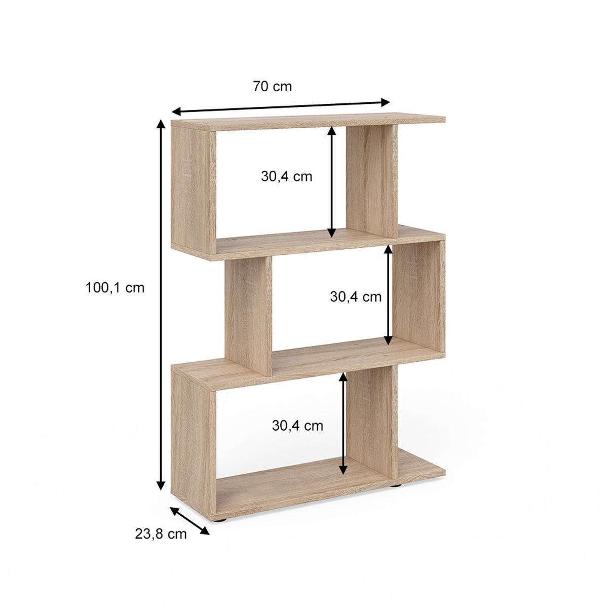 RAUMTEILER Levio Sonoma 70 x 97.4 cm - Sonoma Eiche, Holzwerkstoff (70/97.4/23.8cm) - Vicco