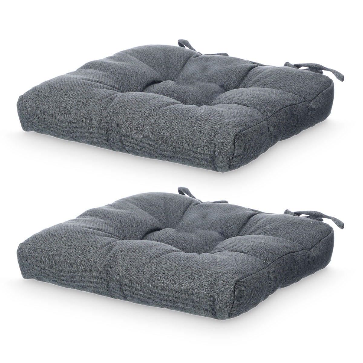 STUHLKISSEN Steppung 40/40 cm 2er Set - Dunkelgrau, Textil (40cm) - Giftdecor