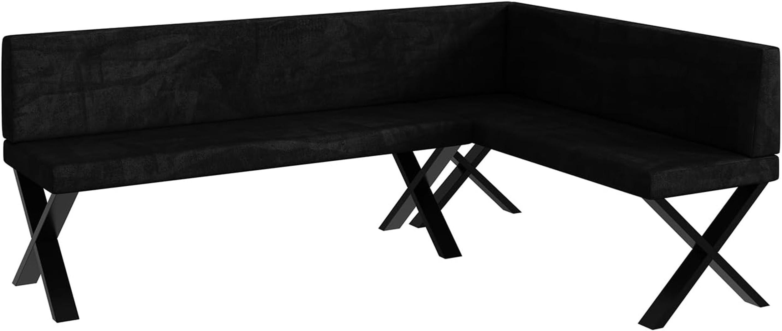 ECKBANK TONI_X - Schwarz, Textil (142/196cm) - Meblini
