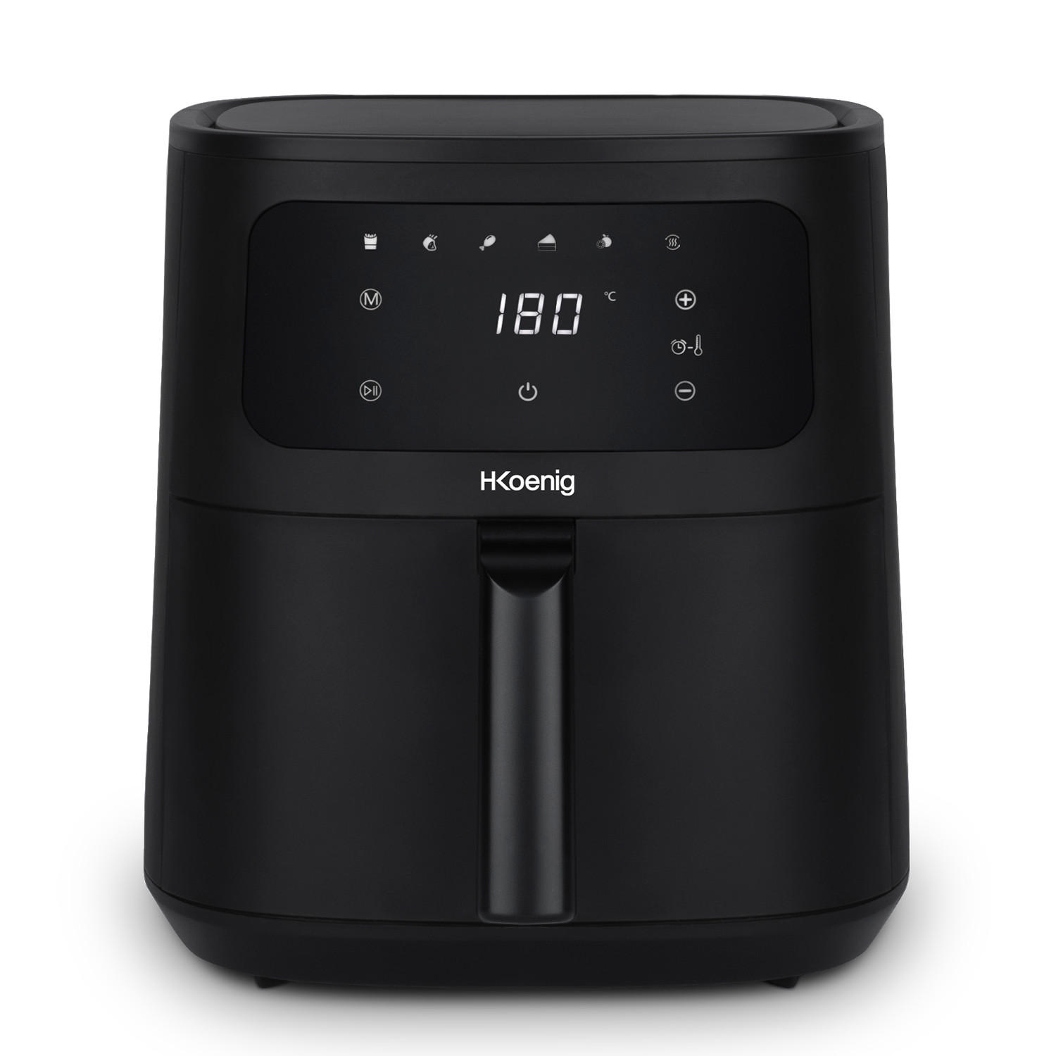 AIRFRYER XXL FRY880, Schwarz, Fritteuse ohne Öl, Kapazität 8L - Schwarz, Metall (30.5/38.5/37cm) - HKoenig