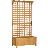 HOCHBEET 90x45x183 cm Holz Spalier - Gelb, Holz (90/183/45cm) - Fortuna Lai