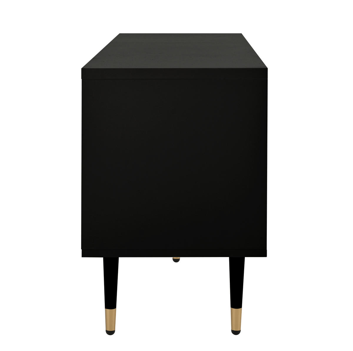 LOWBOARD 170/36/54 cm aus MDF mit Gitterfront und goldfarbenen Akzenten Schwarz - Schwarz, Holzwerkstoff (170/54/36cm) - Modenvie