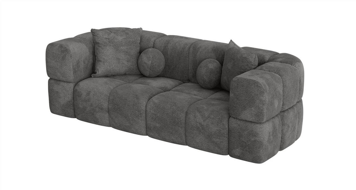 SOFA 3-sitzer Vega - Dunkelgrau, Holzwerkstoff/Textil (250/77/103cm) - Fun Möbel