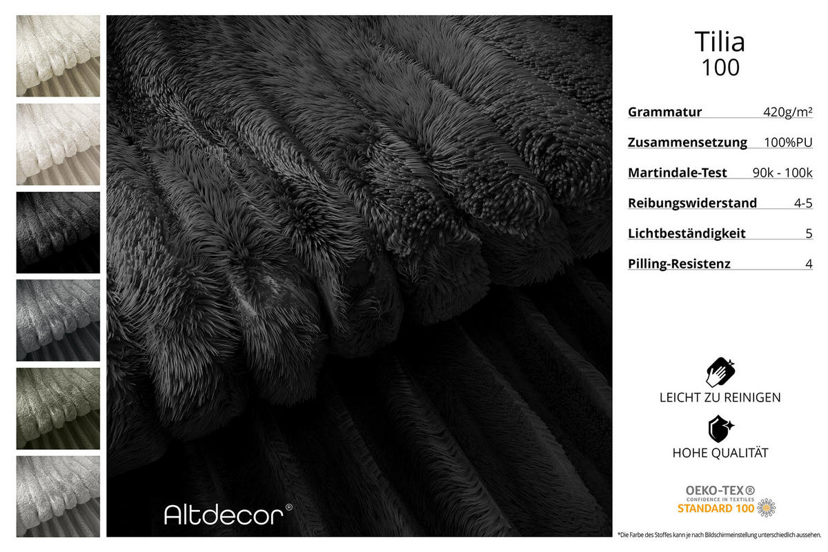 ECKSOFA mit Schlaffunktion und Bettkasten LIRA-L - 264x172x89 Schwarz - Schwarz, Holzwerkstoff/Textil (264/172cm) - ALTDECOR