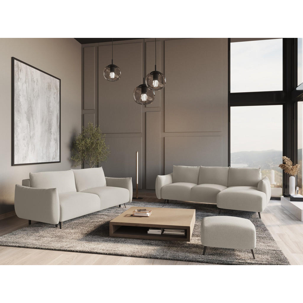 Thumbnail - Makamii Wohnlandschaft, Silber, Textil, 4-Sitzer, Füllung: Schaumstoff, U-Form, 317x86x162 cm, Made in EU, Wohnzimmer, S...