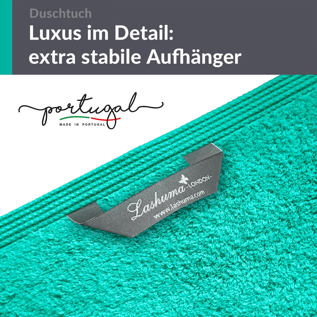 DUSCHTUCH London Meeres Türkis 2er Set 70x140 - Hellgrün, Textil (70/140cm) - Lashuma