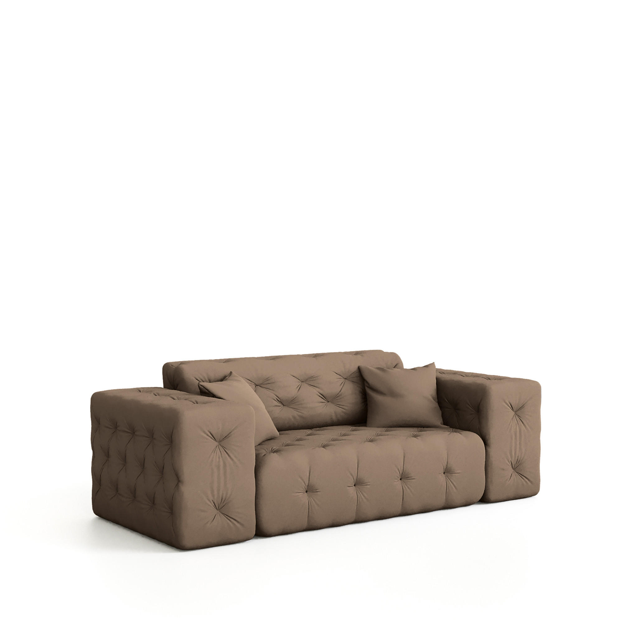 SOFA 2-sitzer Chantal - Taupe, Holzwerkstoff/Textil (186/78/96cm) - Fun Möbel