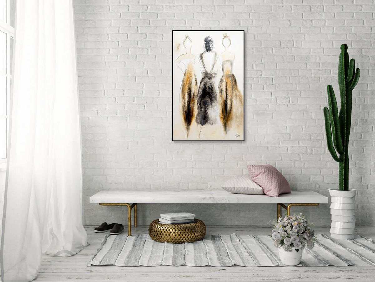OLEJOMAĽBA 60/90 cm, Zvieratá - hnedá/béžová, drevo/textil (60/90cm) - KUNSTLOFT