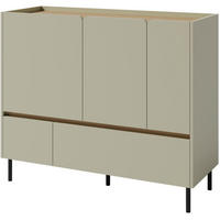 KOMMODE Lico mit 2 Schubalden und 3 Türen, Eukalyptus - Eukalyptusholzfarben, Holzwerkstoff (120/105/40cm) - Beautysofa