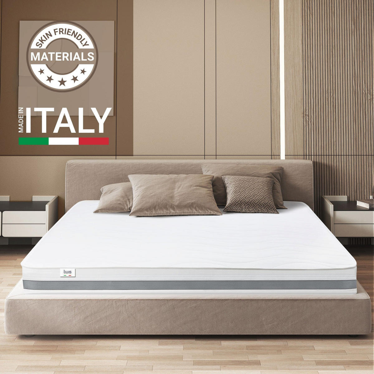 MATRATZE Taschenfederkern und Memory 90x190 20 cm | Mittel-fest, selbstanpassend, orthopädisch - Weiß, Textil (90/190cm) - The White Stone