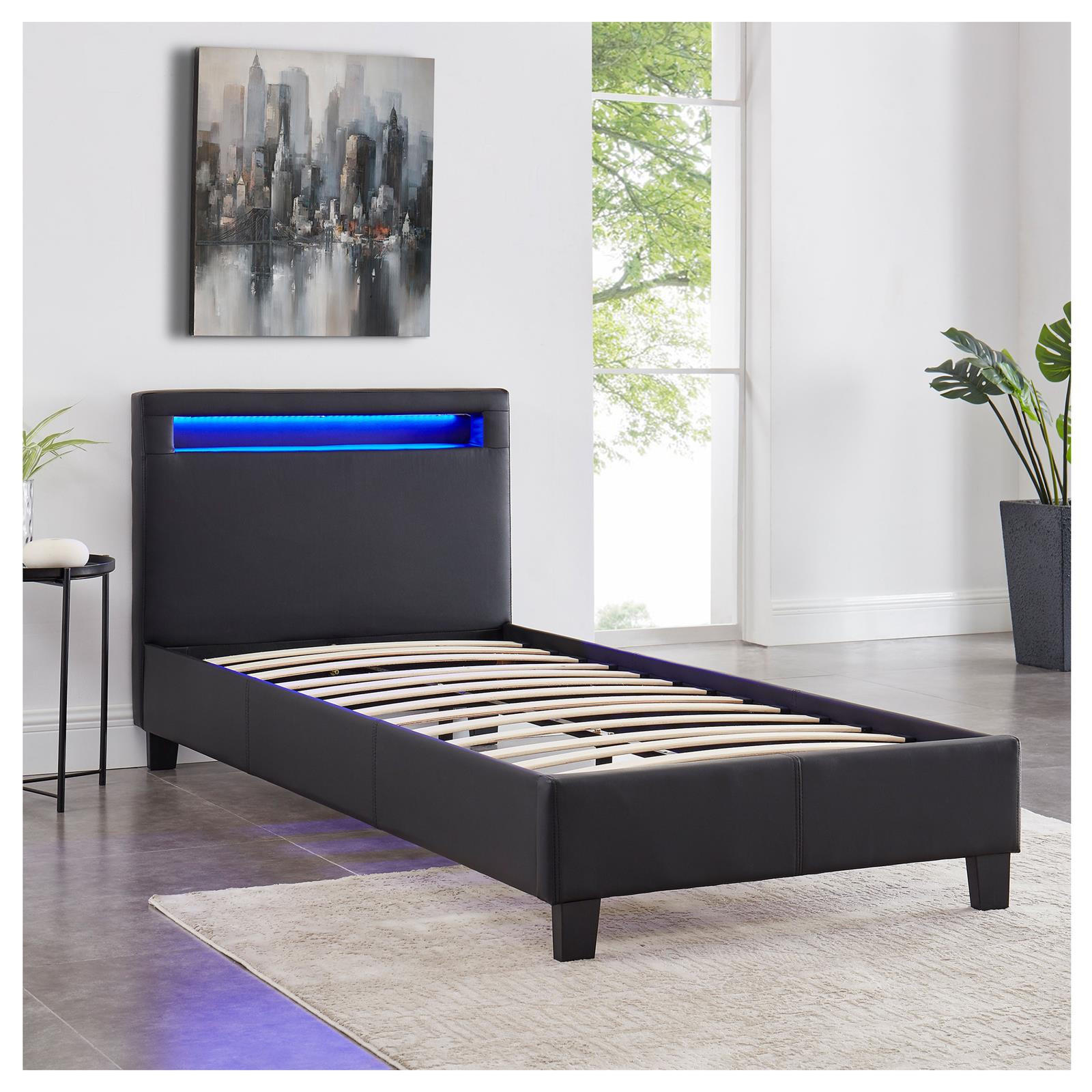 Thumbnail - CARO-Möbel Polsterbett, Schwarz, Textil, Mode, 90x200 cm, Schlafzimmer, Betten, Polsterbetten