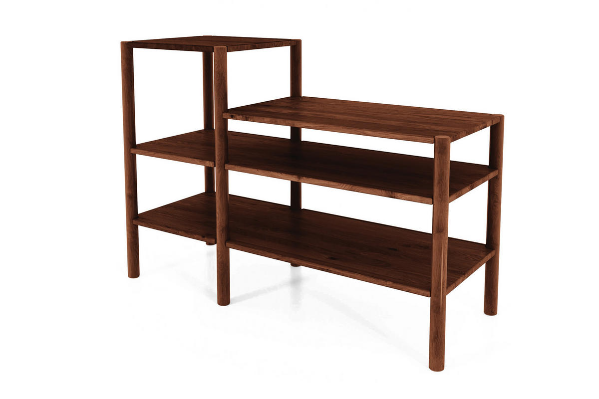 REGAL INA Wildeiche - Dunkelbraun, Holz (115/86/46cm) - byoak