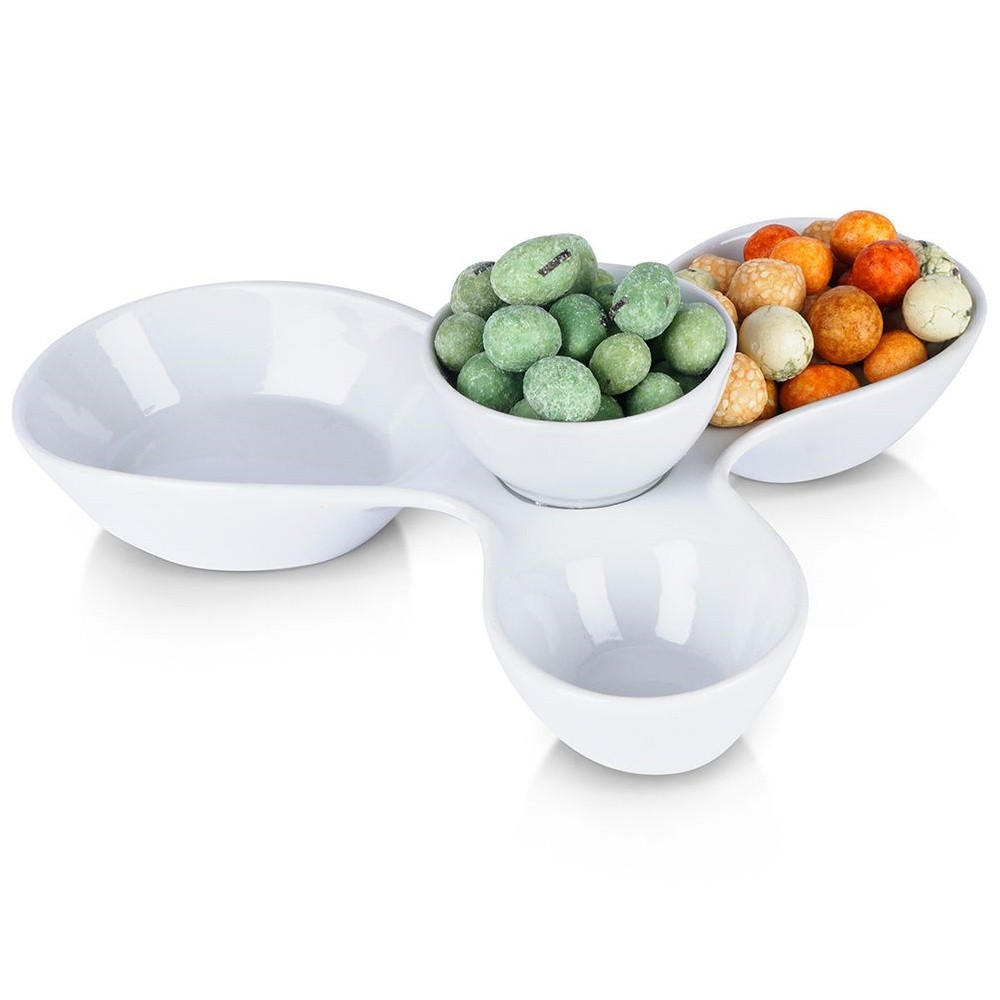 SNACKSCHALEN Keramik 26 x 22 x 6,5 cm Weiß - Weiß, Keramik (22/26/6.5cm) - Alpina