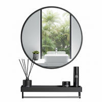 WANDSPIEGEL - Schwarz, Glas/Metall (60/60/3.5cm) - Mat-Haus