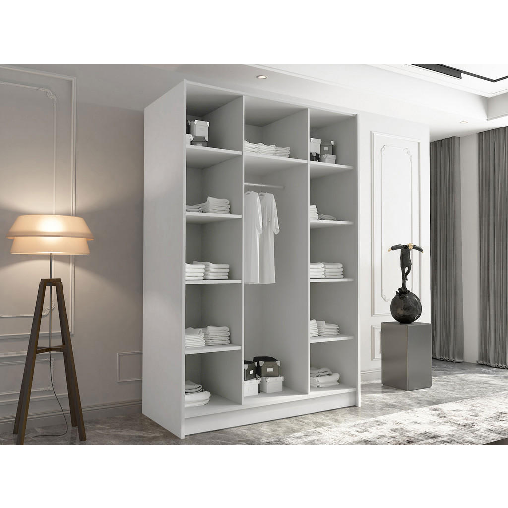 Thumbnail - Mirjan24 Kleiderschrank, Beige, Holzwerkstoff, 9 Fächer, Rechteckig, 150x215x58 cm, Schlafzimmer, Kleiderschränke, Dreht...