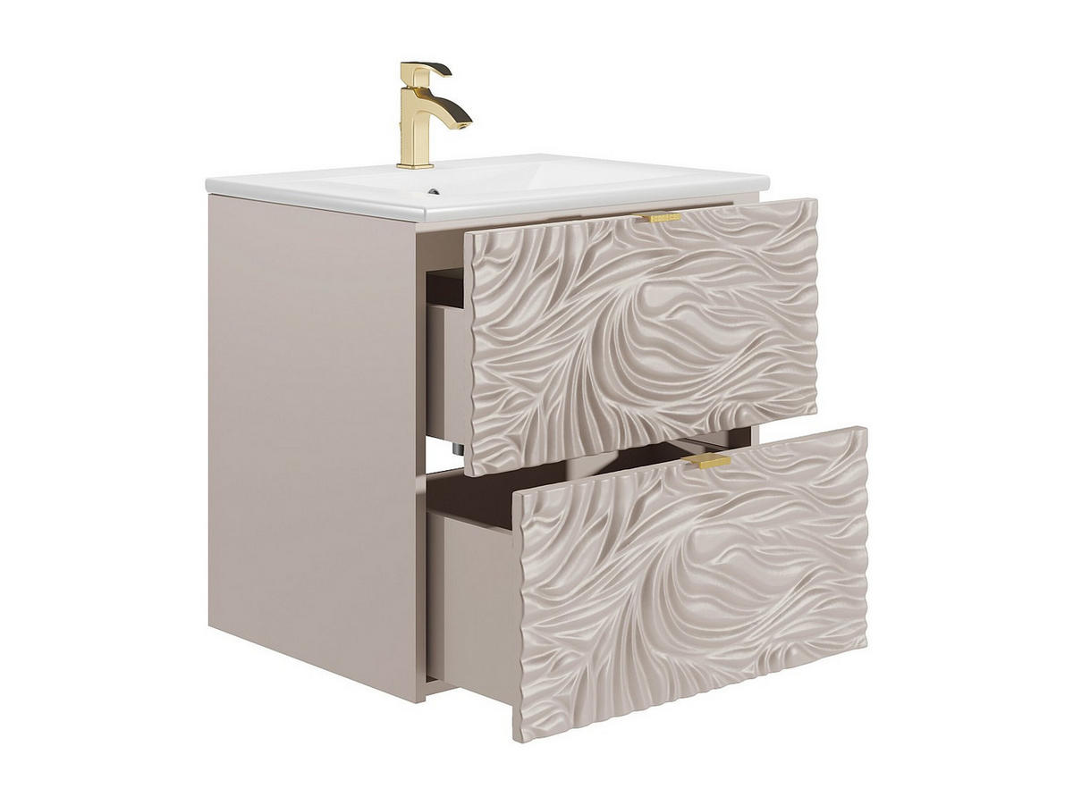 EINZELWASCHTISCH - 60 cm x 46 cm - Holz, Platte - Beige - RINAREL - Beige, Holz (60/60/46cm) - Vente-Unique