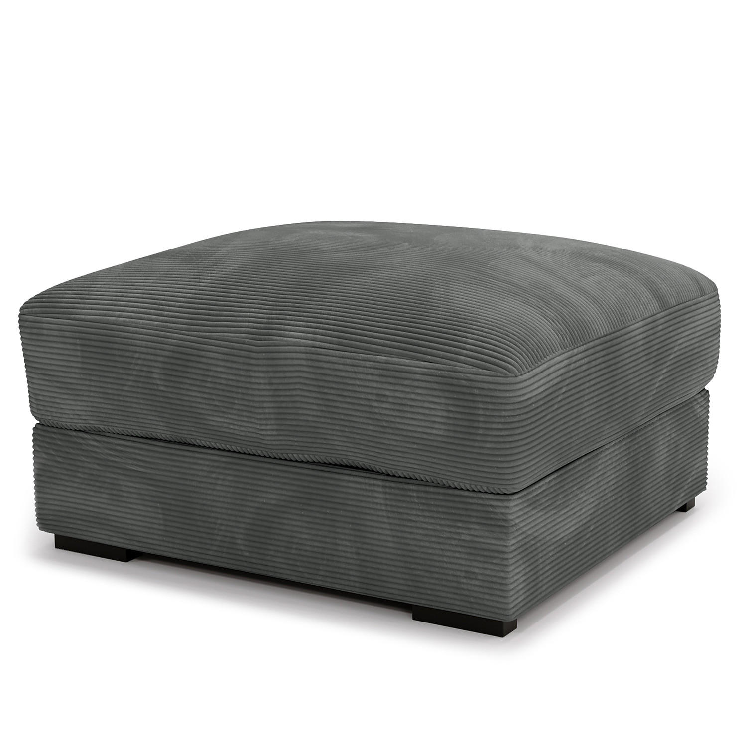 POLSTERHOCKER - Schwarz/Graphitfarben, Kunststoff/Textil (92/42/92cm) - home24