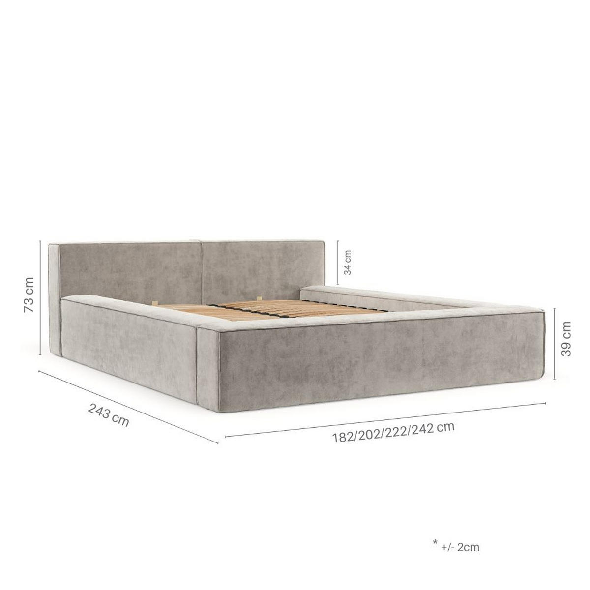 POLSTERBETT Casto mit Stauraum 200/200 cm Dunkelblau im Blur Stoff - Schwarz/Naturfarben, Holz/Holzwerkstoff (200/200cm) - AltaBeds
