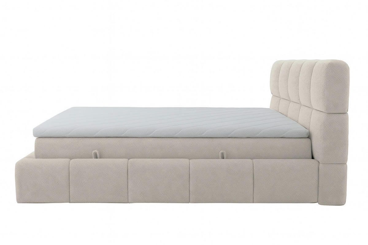 BOXSPRINGBETT AURA mit Topper und Bettkasten, Taupe, H3 Bonell, 160x200 cm - Taupe, Textil (160/200cm) - KS Home Concept