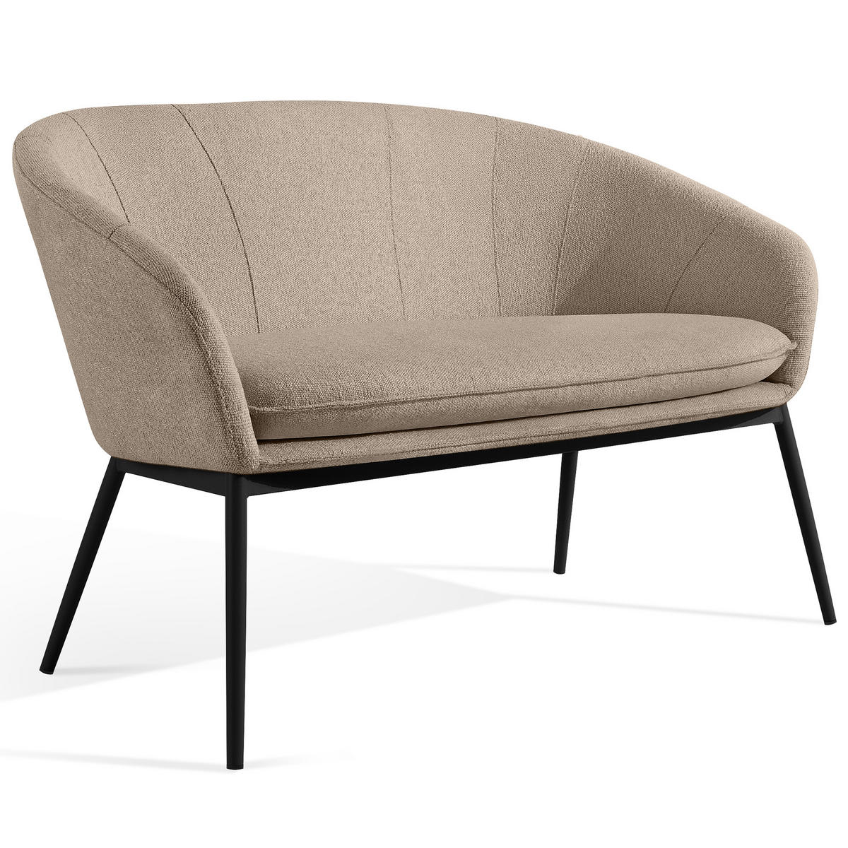 GARTENSOFA SOLIS - Hellbraun, Textil/Metall (118/76/66cm) - KONSIMO®