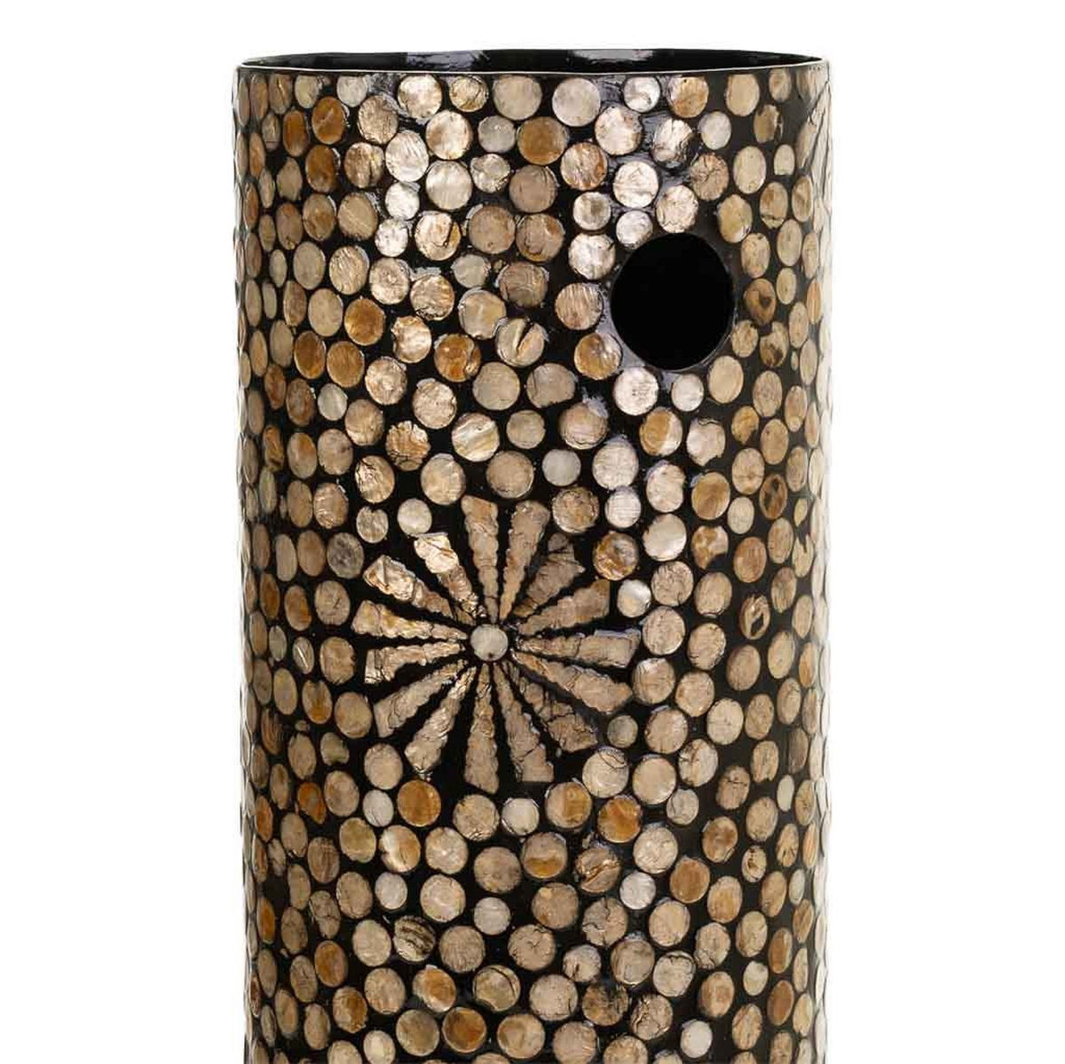 SCHIRMSTÄNDER aus Capiz, schwarz, 20x56cm - Schwarz, Holzwerkstoff (20/56/20cm) - Wanderlust