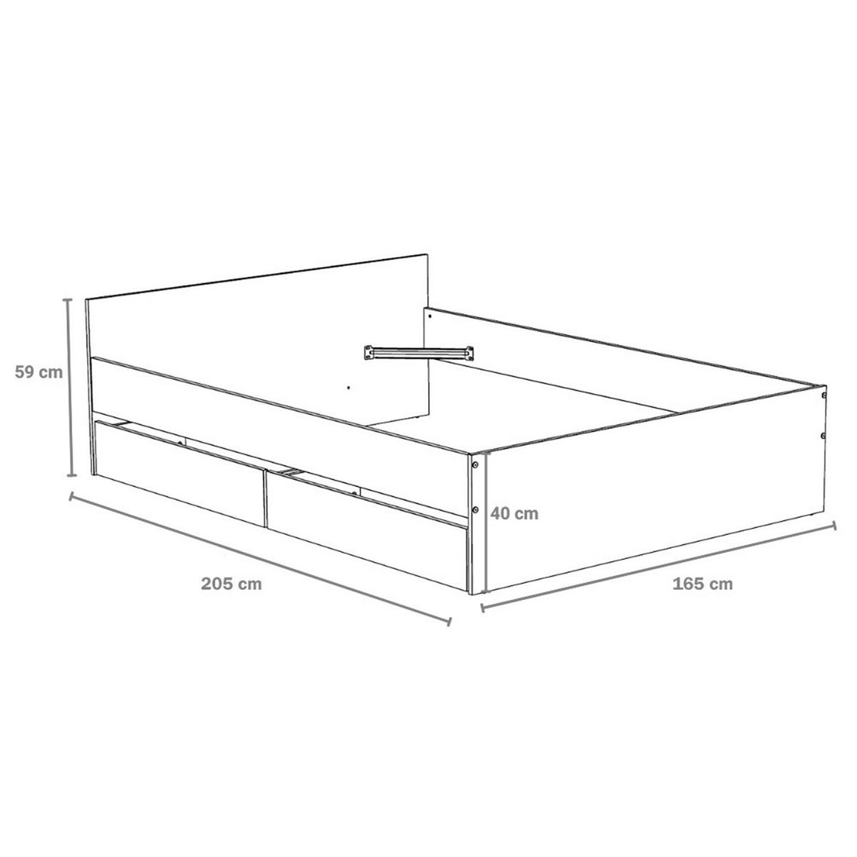 BETT KAPPA mit Schubladen / Bett 160x200 - Eiche gebleicht Dekor - Sonoma Eiche, Holzwerkstoff (160/200cm) - Weber Industries