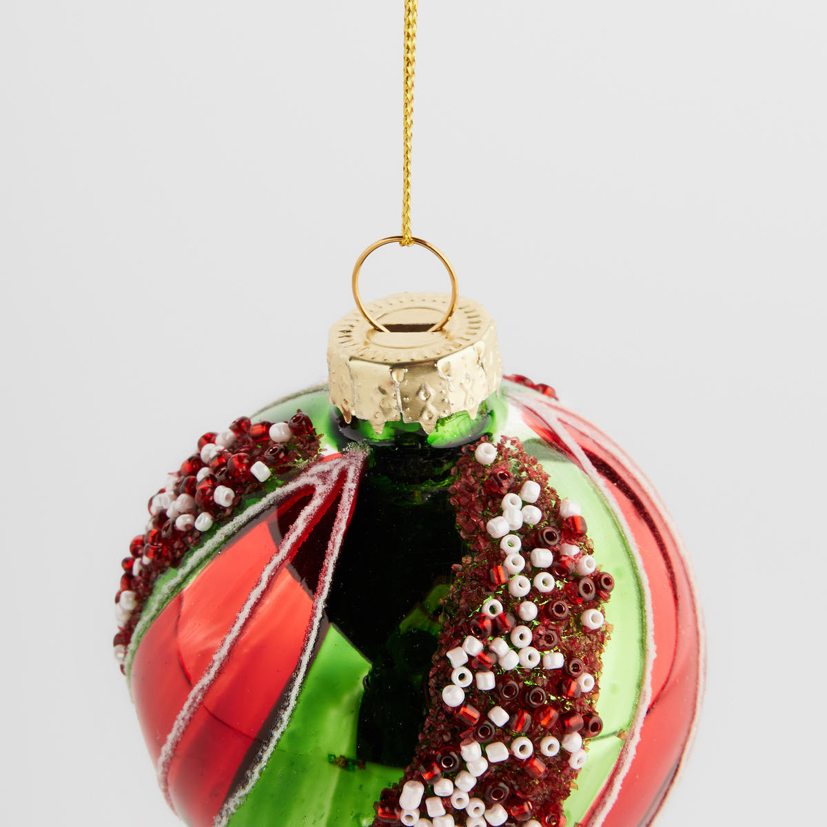 GLASKUGEL Xmascandy, Rot, 14.8 x 4.5 x 6 cm, Dekorative Weihnachtsdeko - Rot, Glas (4.5/14.8/6cm) - home&you