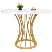 RUNDER ESSTISCH Gold-coloured 80/80/76 cm - Goldfarben, Holz (80/80/76cm) - Urban Meuble
