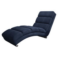 RELAXLIEGE Holiday - Chromfarben/Dunkelblau, Holz/Textil (62/84/180cm) - MIRJAN24