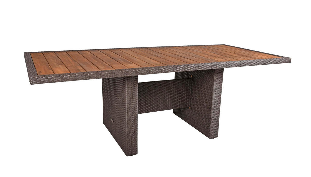 GARTENTISCH Essen 220 cm Weidengrau Terrassentisch - Grau, Holz (100/220/75cm) - DELUKE