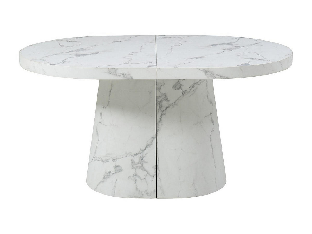 ESSTISCH ausziehbar - 6 bis +12 Personen - MDF - Marmor-Optik Weiß - CLOEVA - Weiß, Holz (300/100/76cm) - Vente-Unique