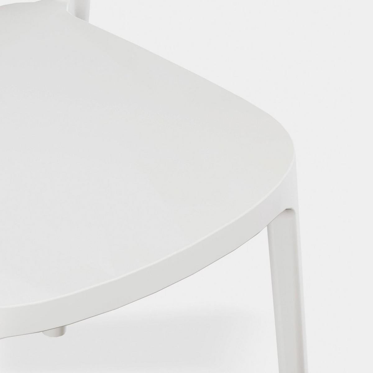 STUHL FÜR DRAUSSEN Birk Weiß 48 cm x 81 cm 4er-Set - Weiß, Kunststoff (48/81/53cm) - Klast Home