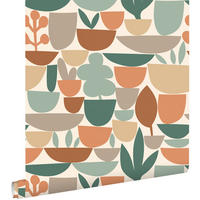 TAPETE Keramik und Pflanzen 50 x 900 cm - Terracotta, Papier (50/900cm) - ESTAhome