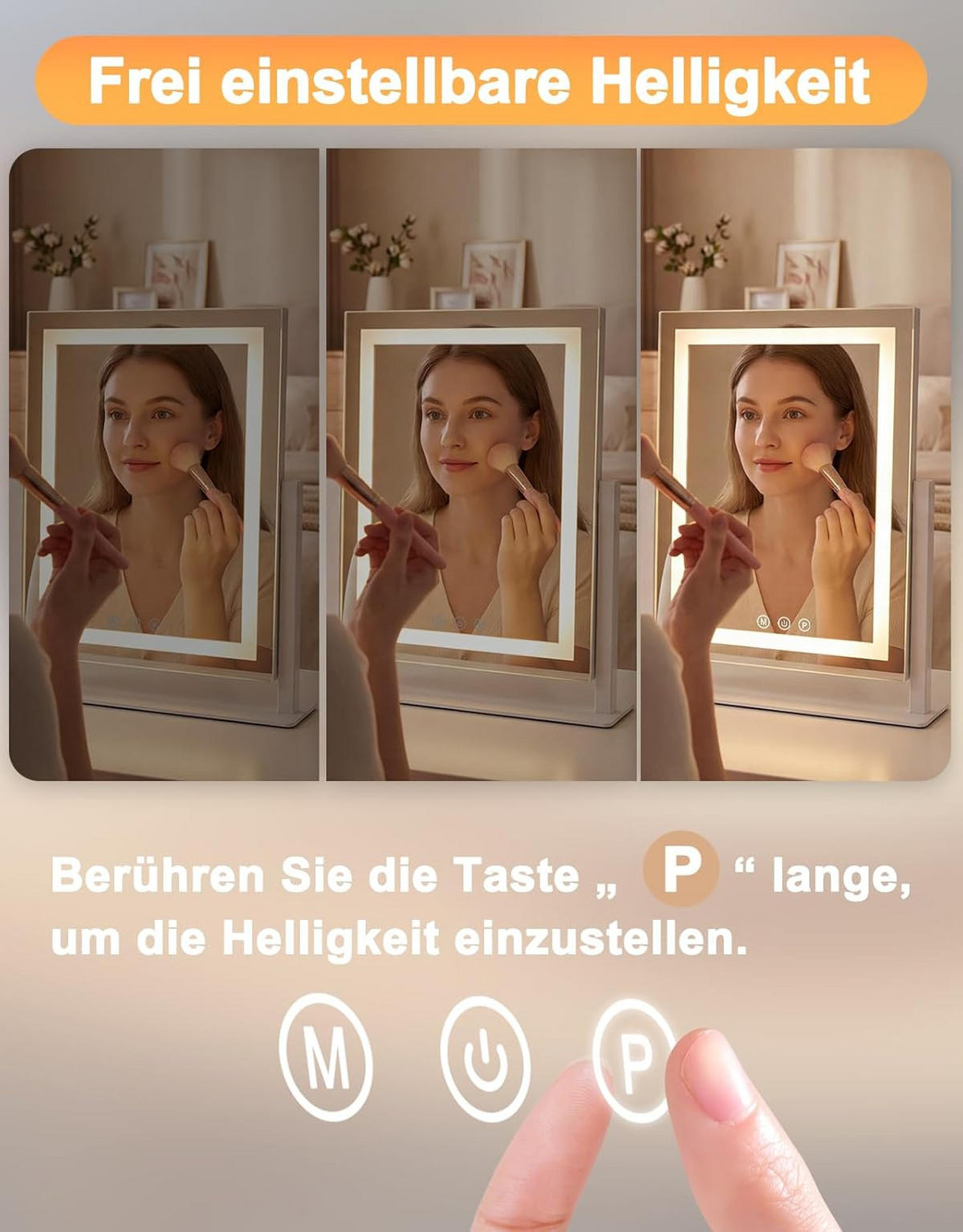 LED Schminkspiegel 8/30/34cm - Weiß, Glas (8/34/30cm) - Nettlife