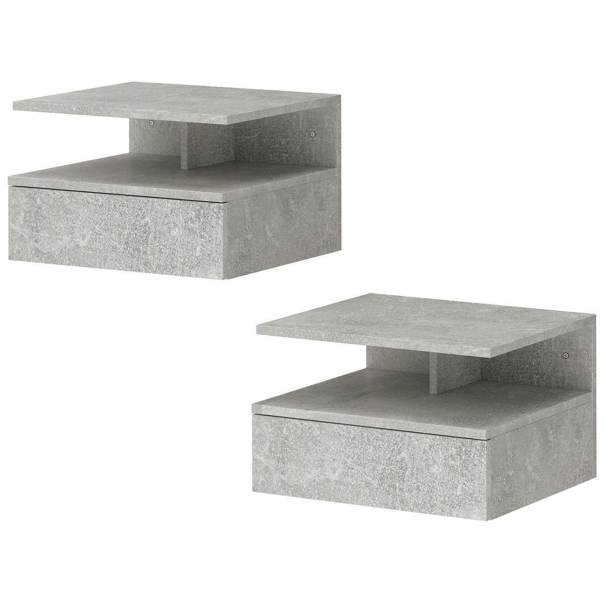 NACHTTISCH Zementgrau 1 Stück - Beige, Kunststoff (32/22.5/35cm) - GiPP