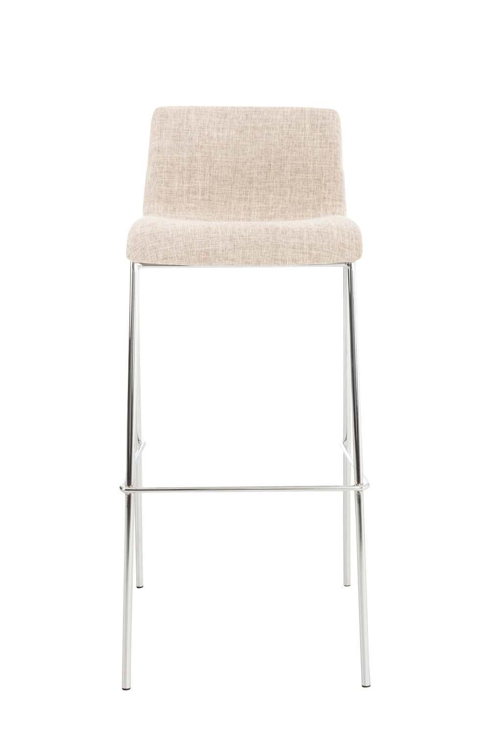 BARHOCKER 2er Set Stoff creme - Chromfarben/Creme, Textil/Metall (43/100/48cm) - CLP