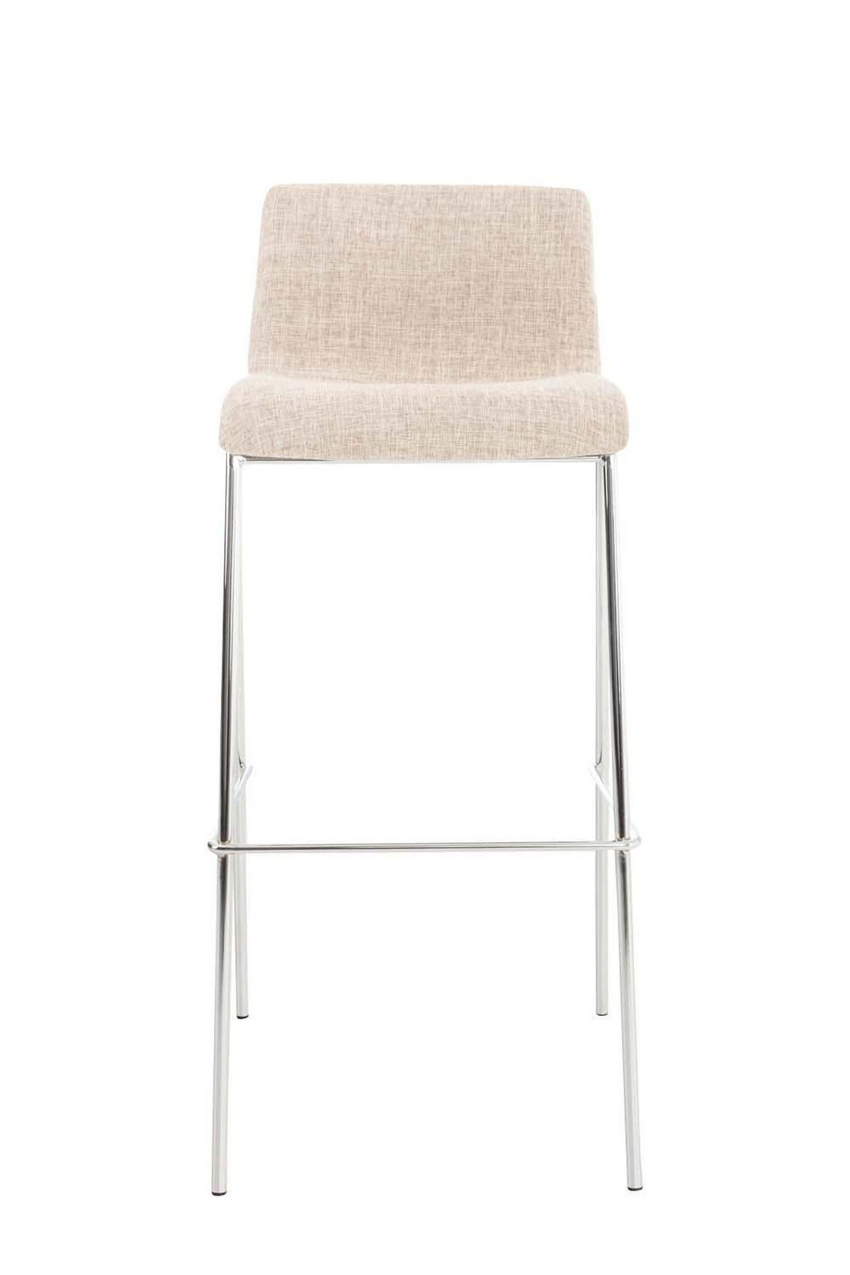 BARHOCKER 2er Set Stoff creme - Chromfarben/Creme, Textil/Metall (43/100/48cm) - CLP