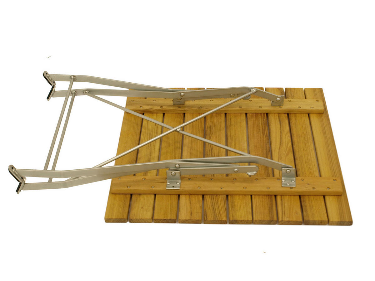 KLAPPTISCH Bad Belzig aus Robinienholz 70x70 cm, Stahlgestell Verzinkt - Braun, Holz (70/70/72cm) - TPFGarden