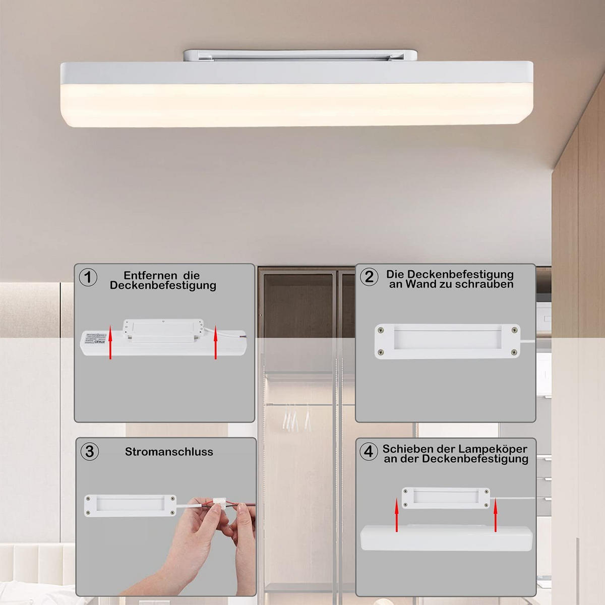 LED-DECKENLEUCHTE Medivh 40/4.5/5cm - Weiß, Metall (40/4.5/5cm) - ZMH