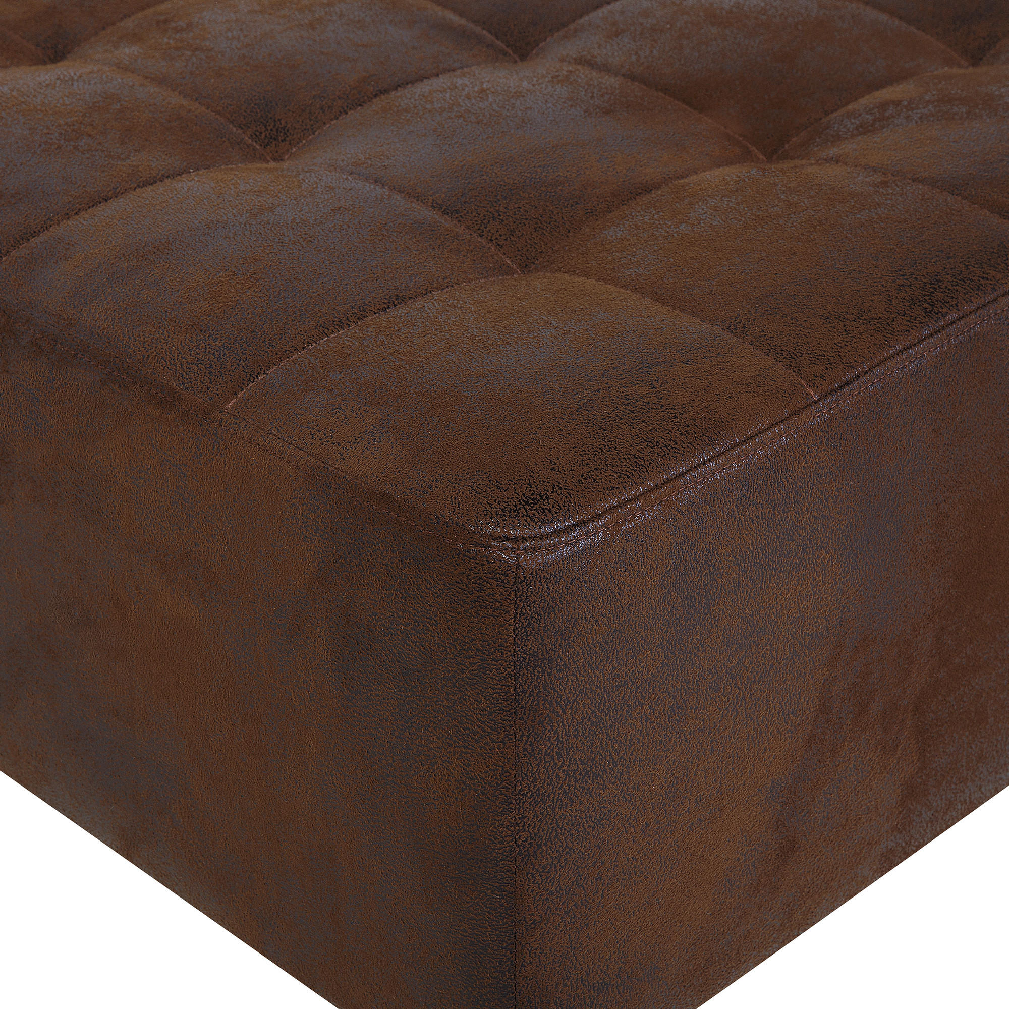 OTTOMANE Aberdeen 80/80/41 cm - Braun, Kunststoff/Textil (80/41/80cm) - Beliani