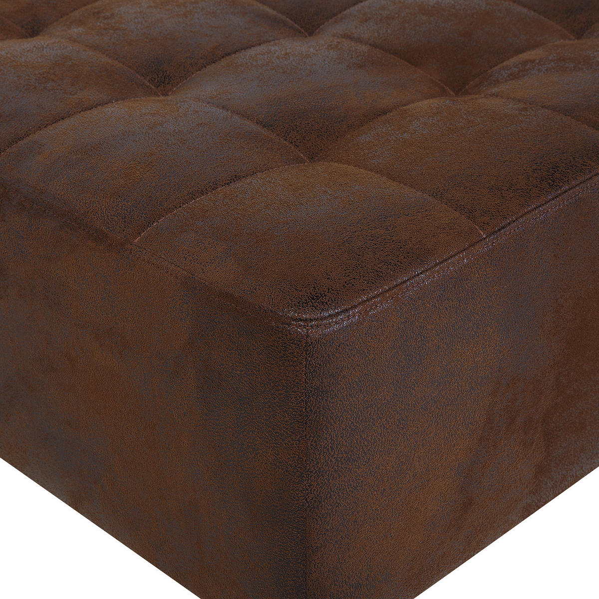 OTTOMANE Aberdeen 80/80/41 cm - Braun, Kunststoff/Textil (80/41/80cm) - Beliani