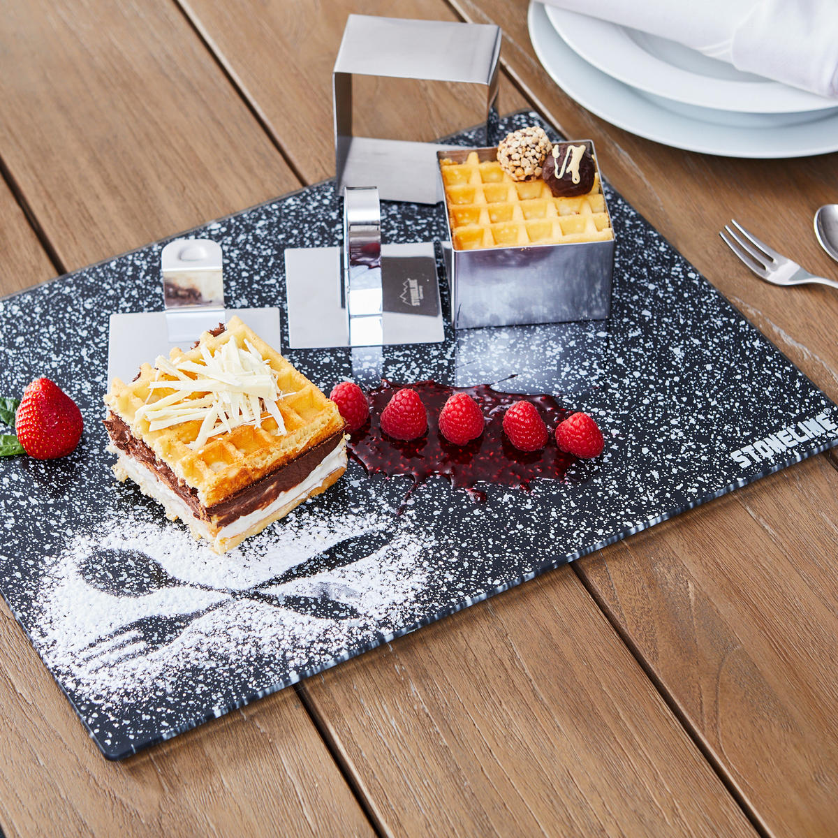 GLAS SCHNEIDBRETTER SET 2-TEILIG - Schwarz, Glas (25/15cm)