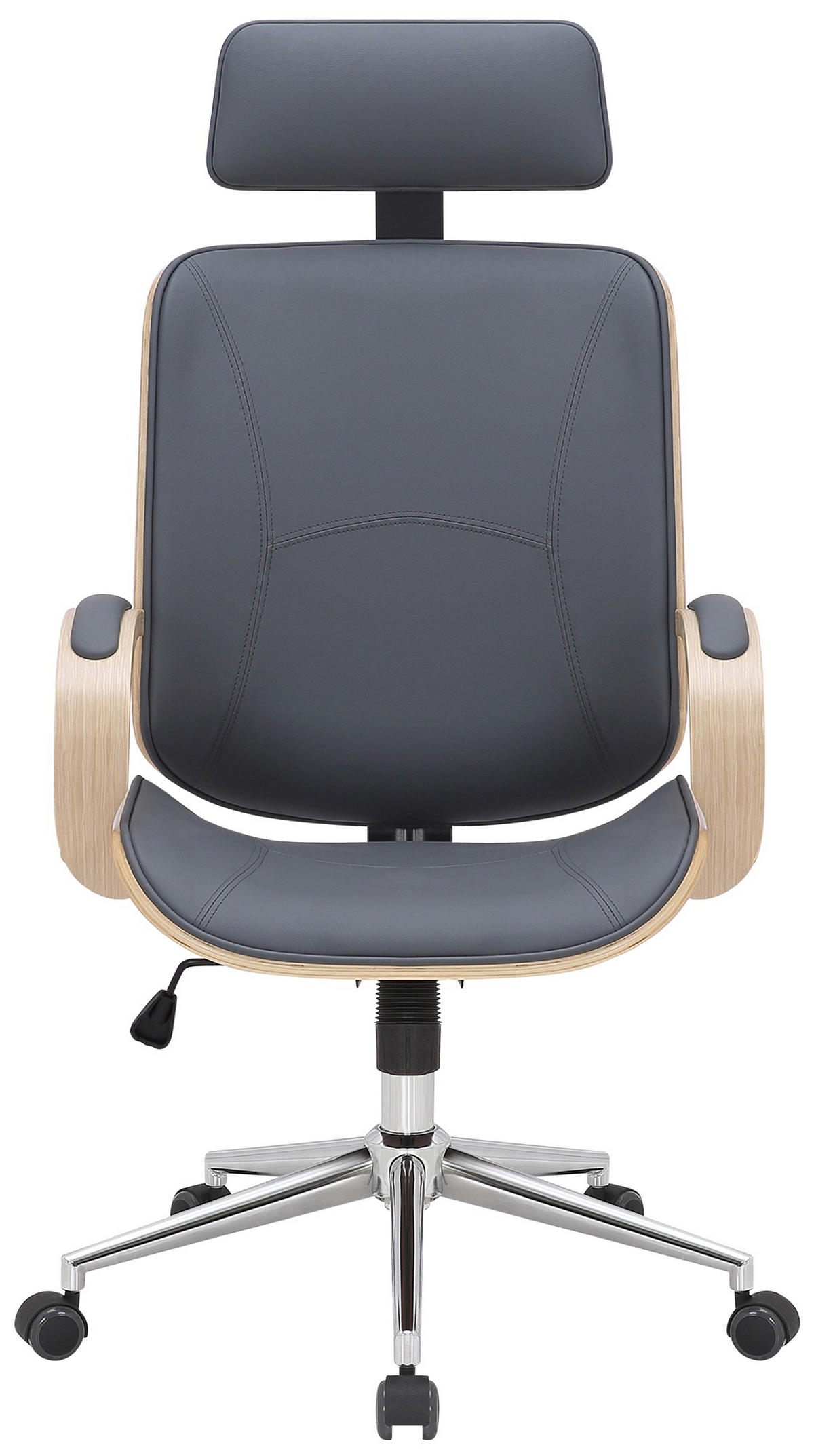 BÜROSTUHL Daytona natura/grau - Chromfarben/Grau, Metall (70/125/70cm) - TPFLiving