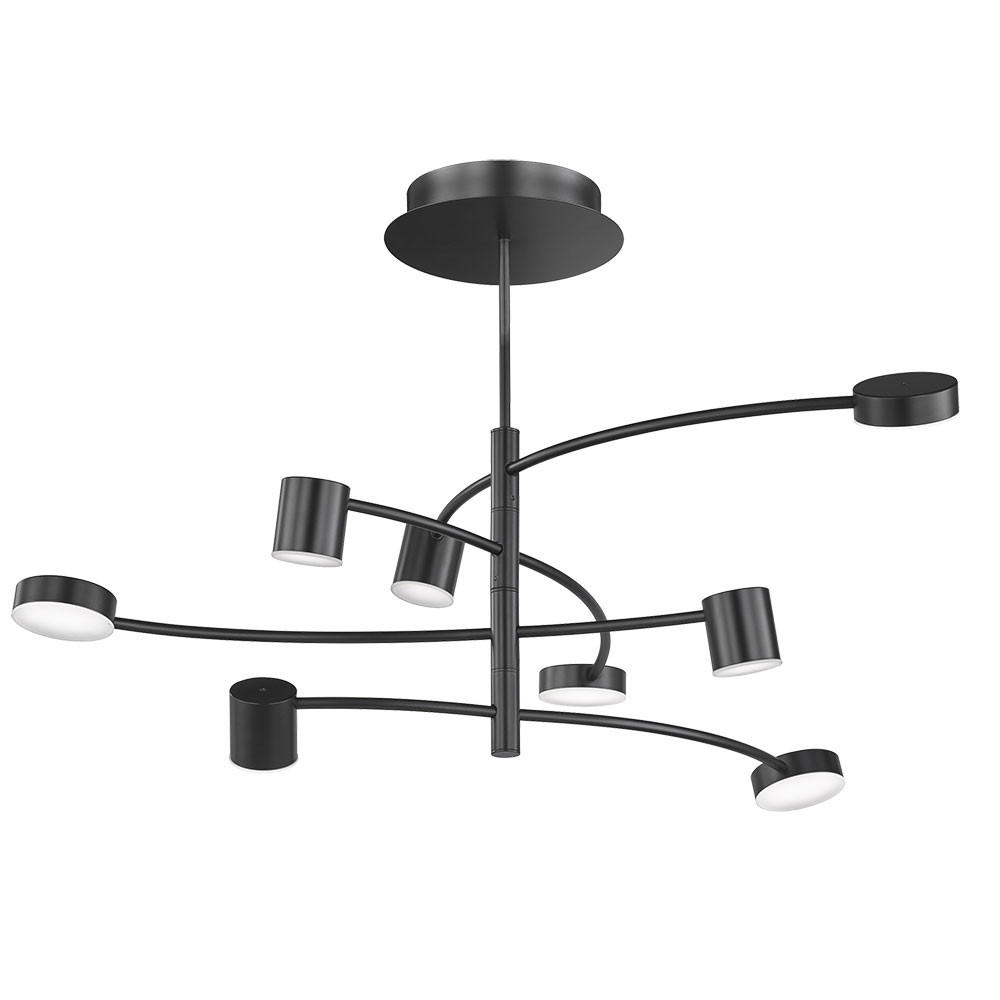 LED DECKENLEUCHTE Metall Schwarz 8 Flammig - Schwarz, Glas (100/100/54cm) - Wofi