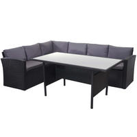 GARTENGARNITUR Schwarz - Schwarz, Metall - PROREGAL