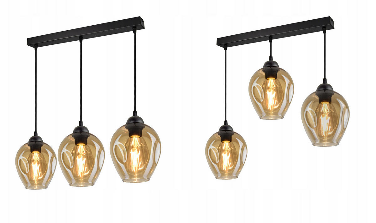 PENDELLEUCHTE Hegel - Transparent/Schwarz, Glas/Metall (15/55/80cm) - kiki design