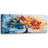 WANDBILD liebesbaum verlässt bunte pflanzen - Multicolor, Textil (90/30cm) - Feeby